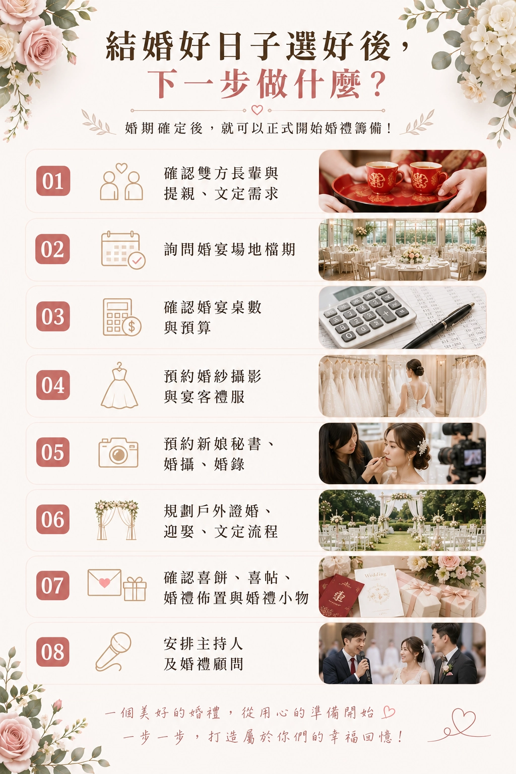 結婚好日子選好後,下一步做什麼?