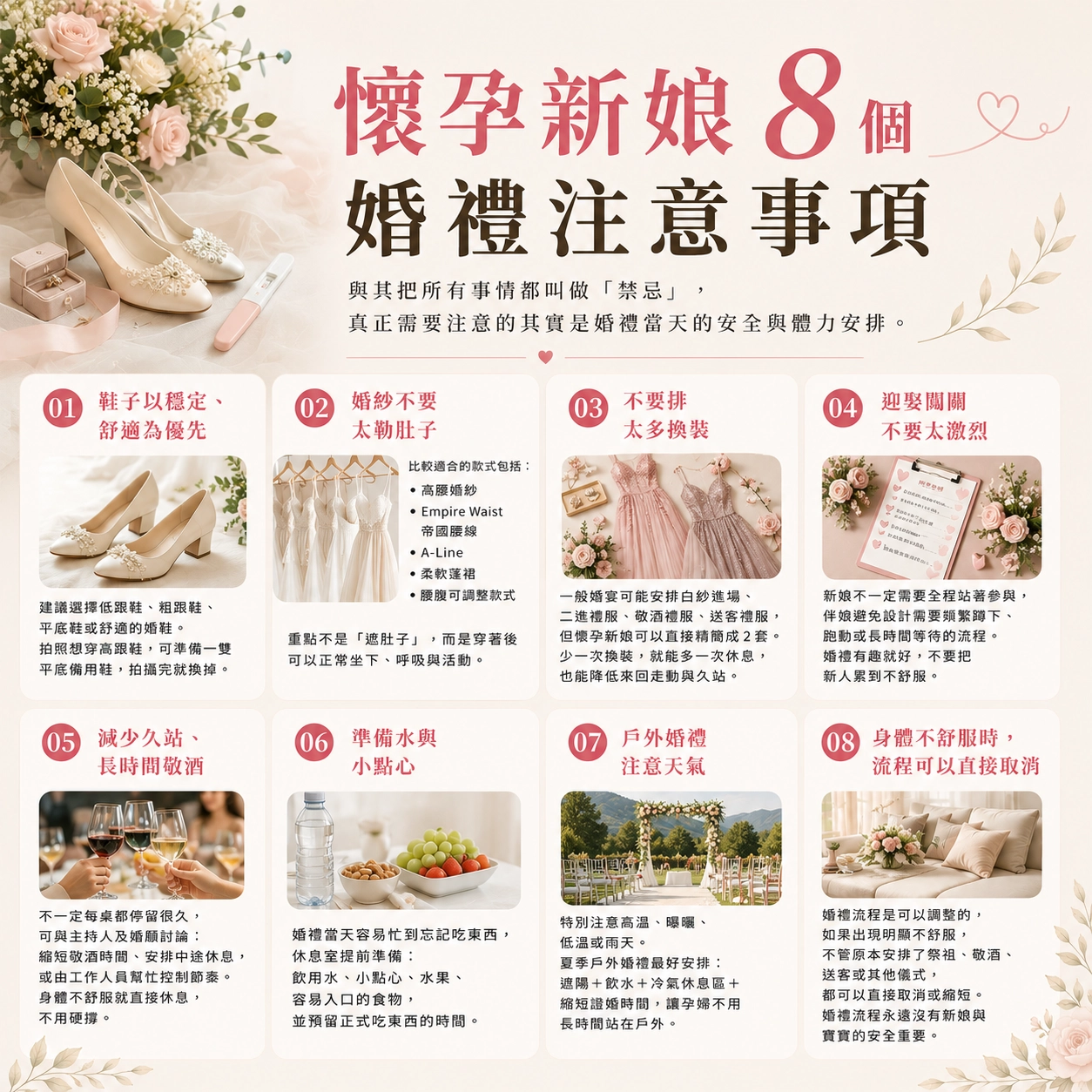 懷孕新娘8個婚禮注意事項
