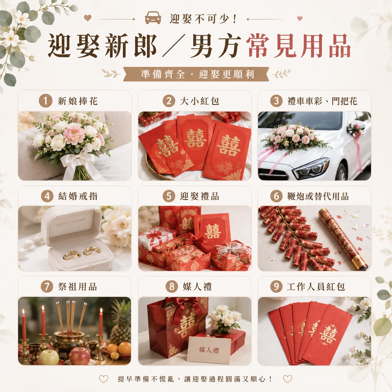 男方新郎／男方常見用品
